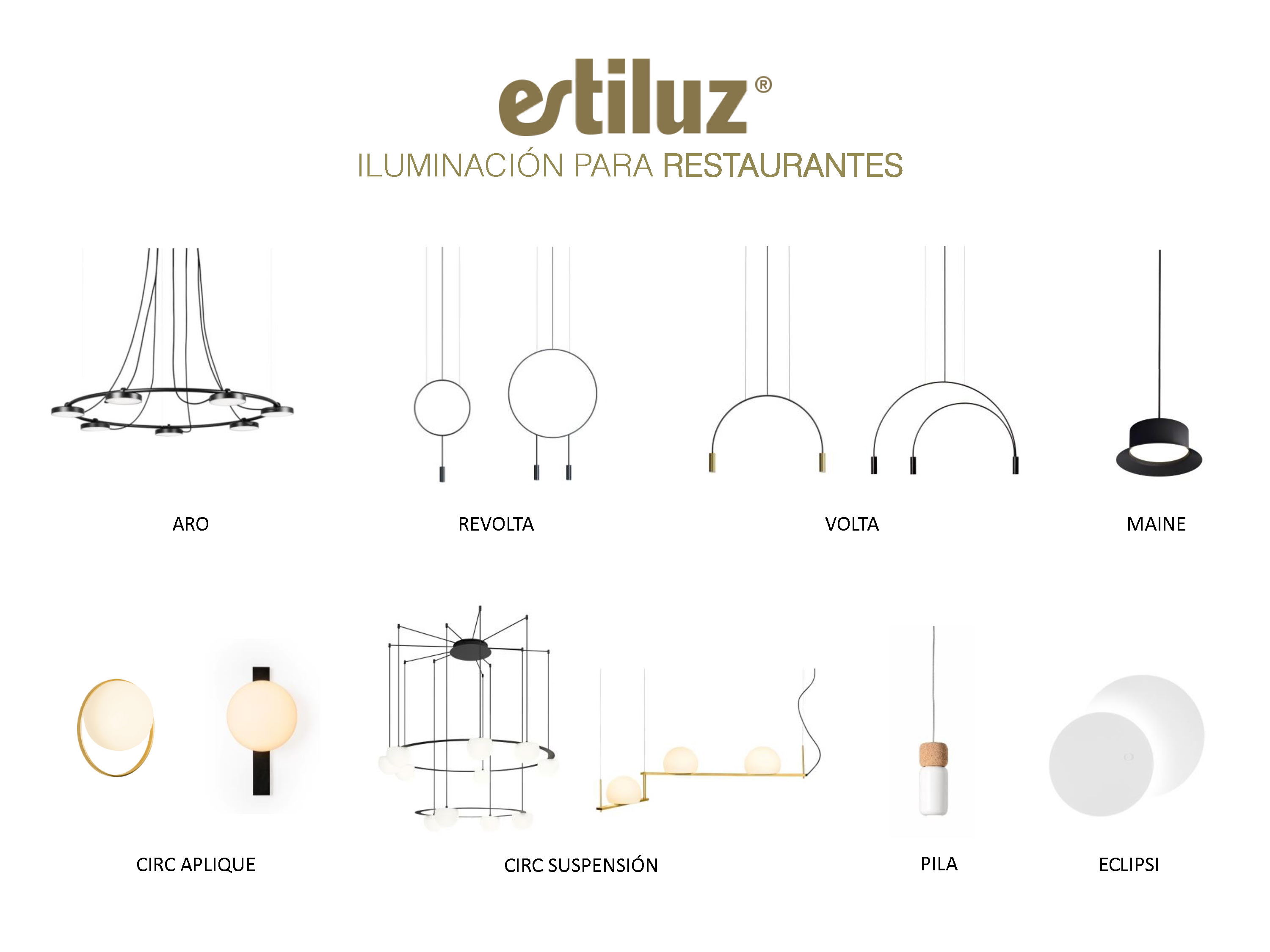 L&aacute;mparas de Estiluz para restaurantes