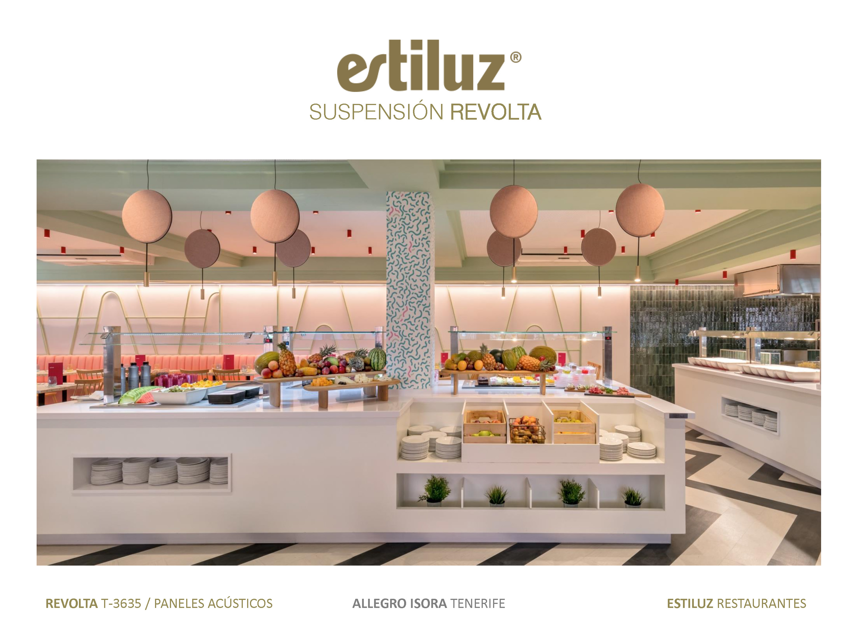 Iluminaci&oacute;n restaurante con Revolta T-3635 . Allegro ISORA tenerife