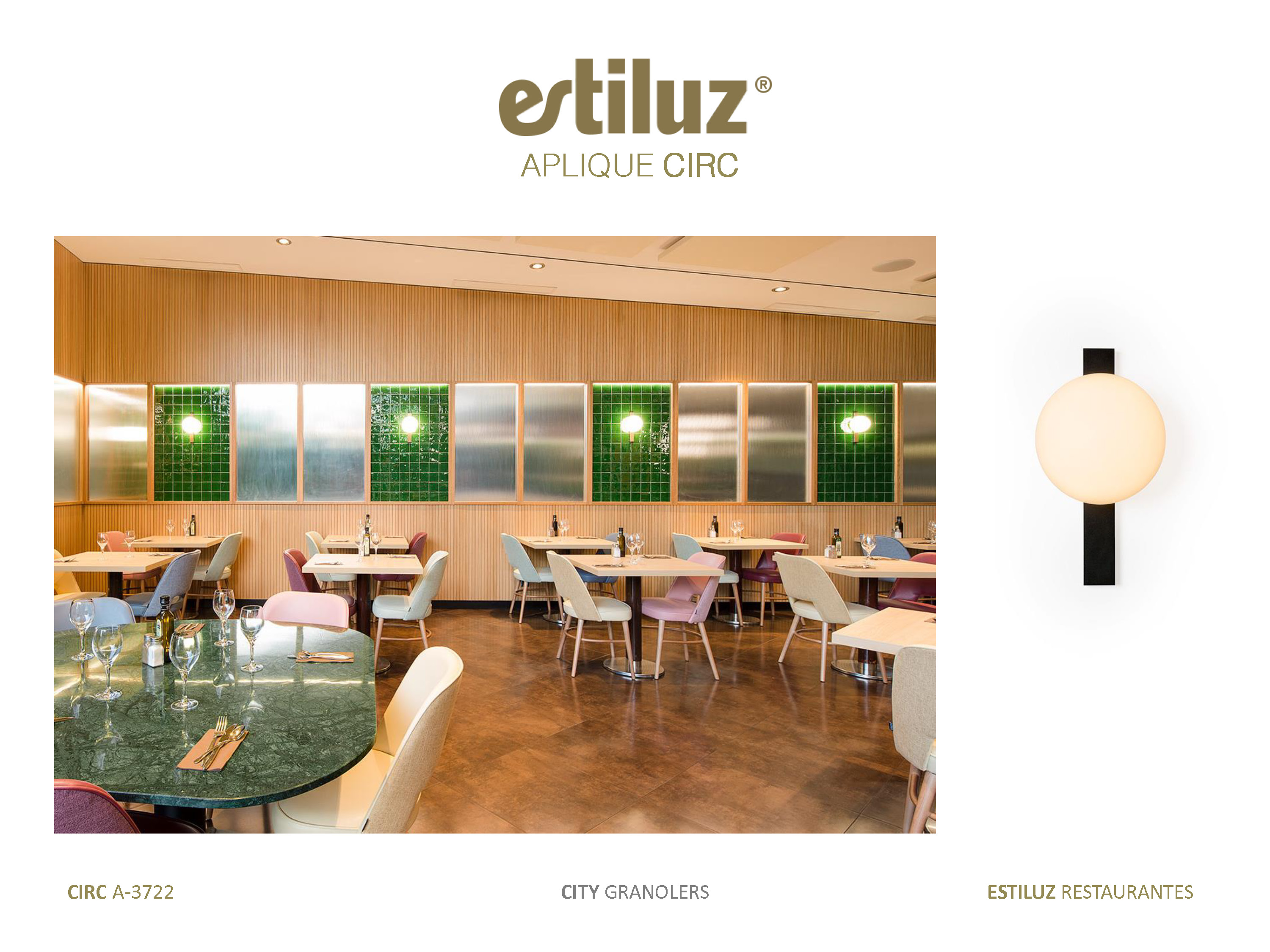Iluminaci&oacute;n para restaurante con CIRC A-3722, restaurante City Granolers