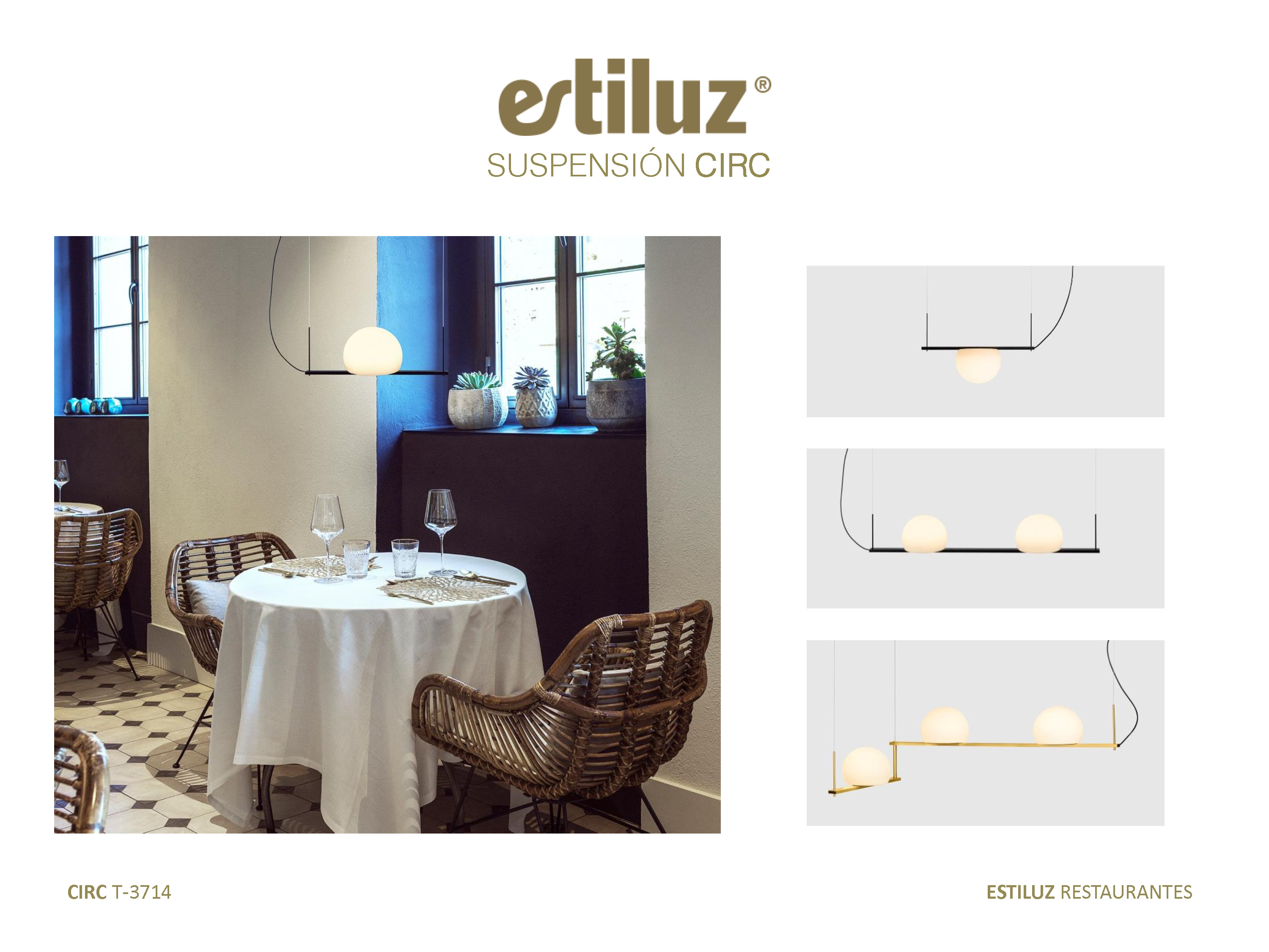 Iluminaci&oacute;n , luminaria para restaurante CIRC T-3714 de Estiluz