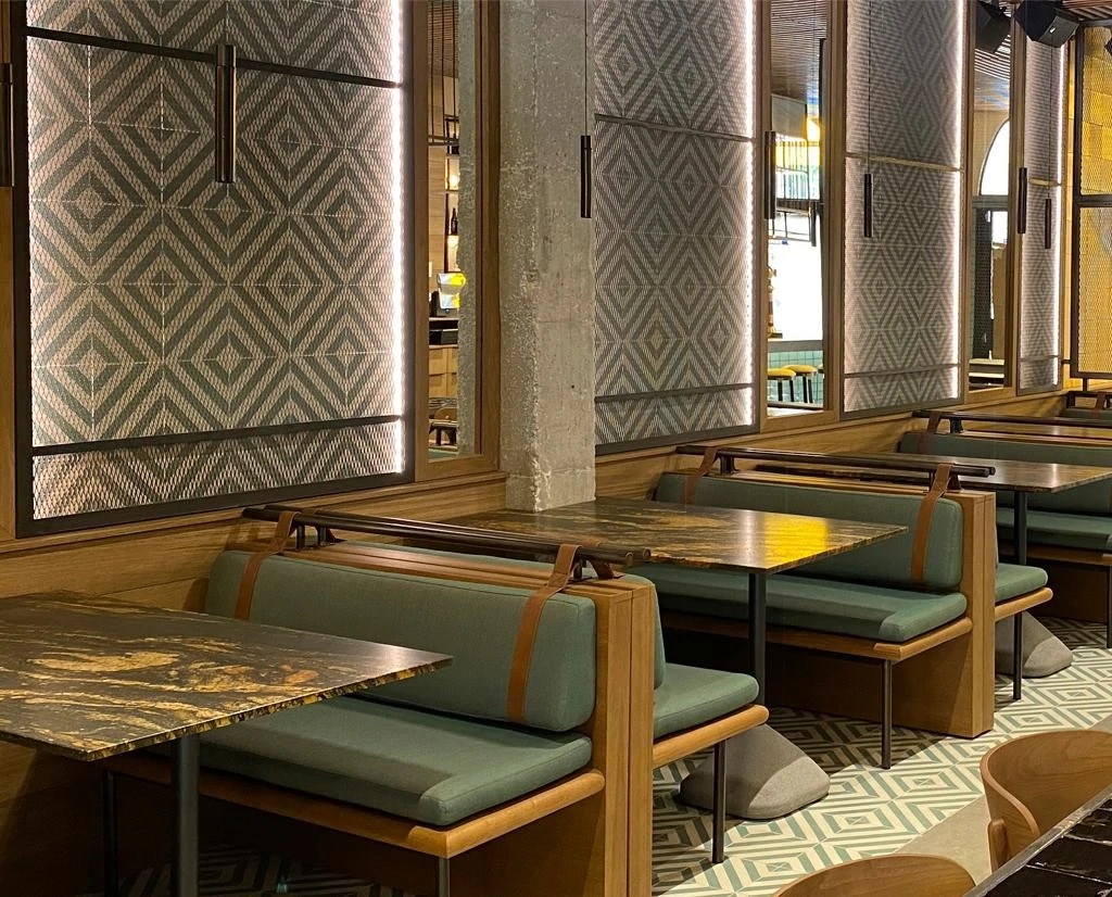 Mobiliario Bancada a medida restaurante mexicano en Palma de mallorca, Palmira Furniture